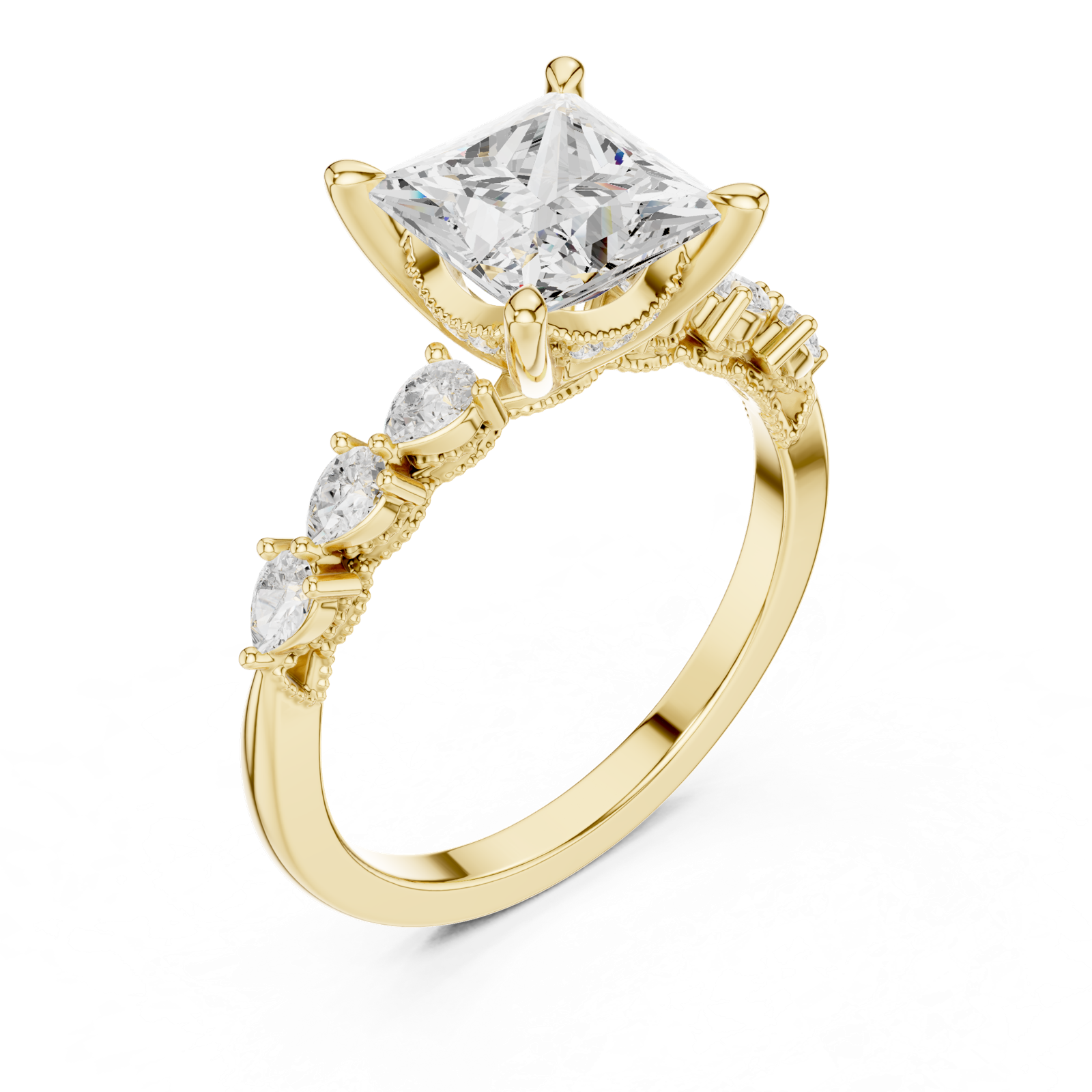 Gold Ring DDLR-1007, Yellow Gold, view 2