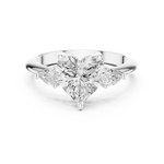 Gold Jewelry L35-66, Heart center stone, White Gold, view 4