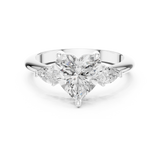 Gold Jewelry L35-66, Heart center stone, White Gold, view 4