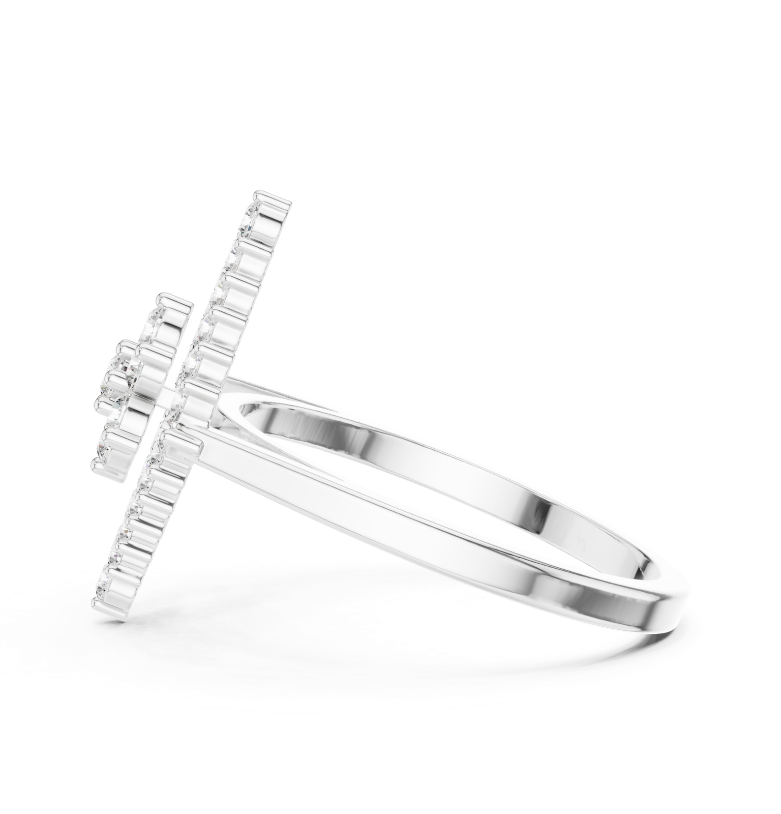 Gold Ring ALR-177, White Gold, view 3
