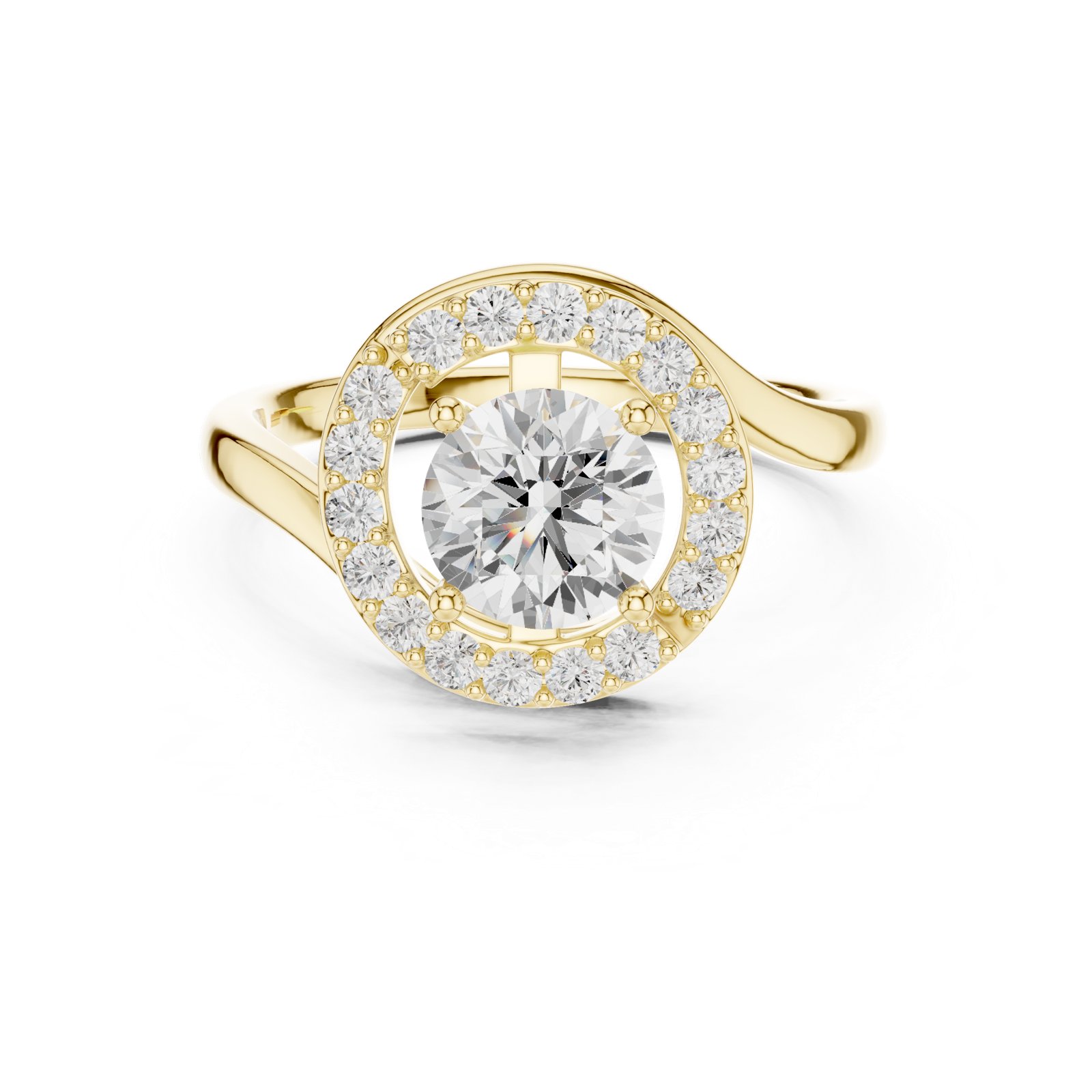 Gold Ring DDLR-814, Yellow Gold, view 4