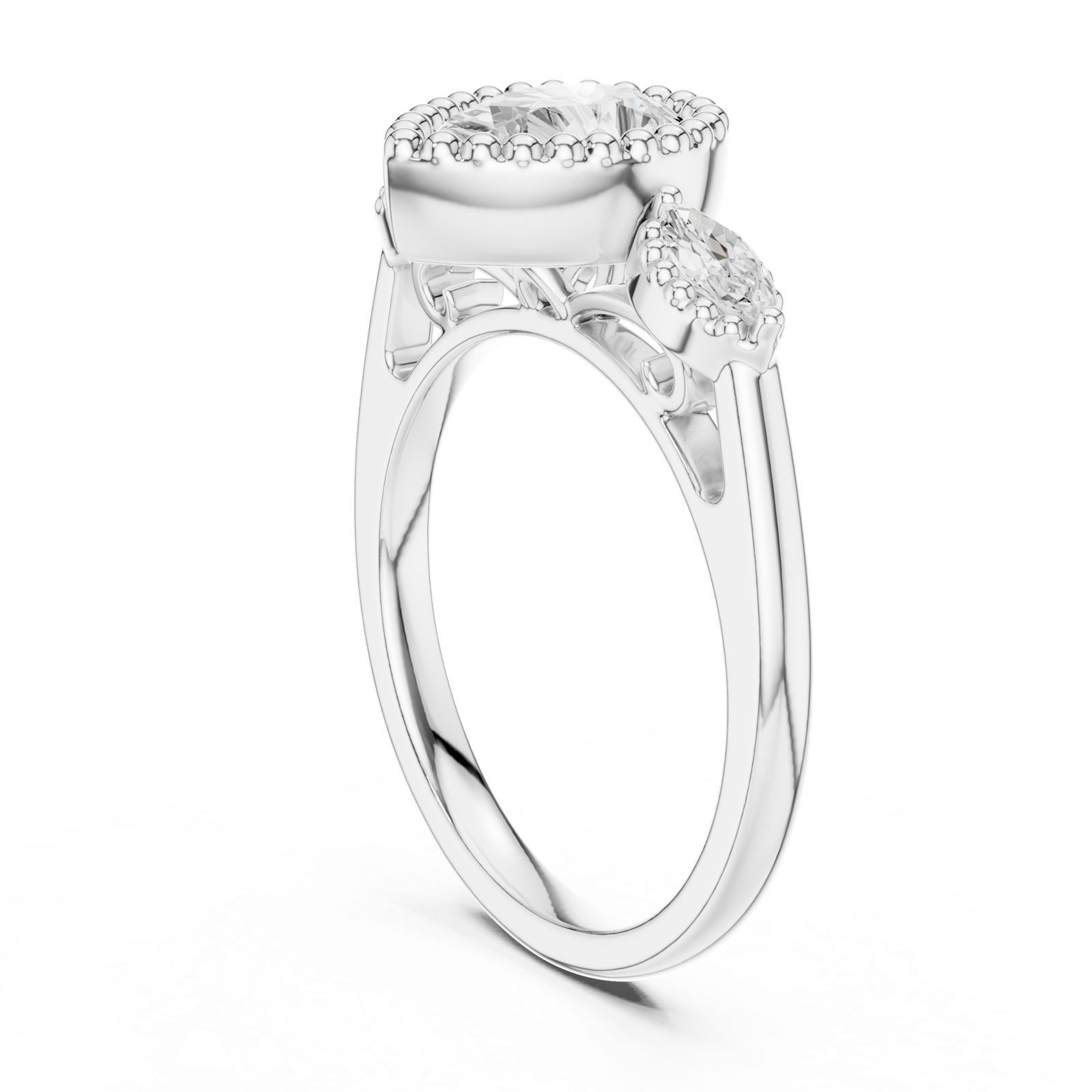 Gold Ring DDLR-275, White Gold, view 1