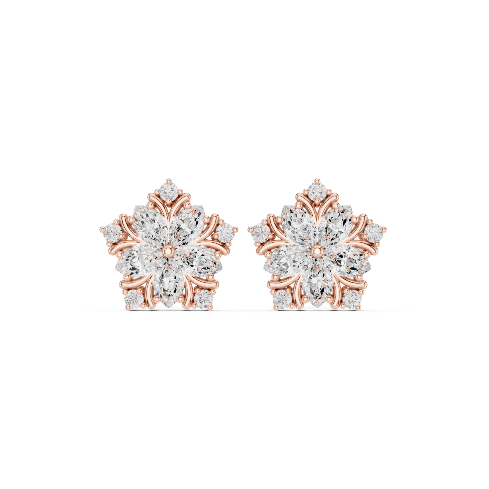 Gold Earrings Earring, Rose Gold, view 4