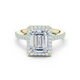 Gold Ring DDLR-255, Emerald center stone, Yellow Gold