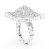 14K Solid Gold Lab Diamond Signet Ring, White Gold, view 1