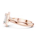 Gold Ring, Emerald center stone, Rose Gold, view 3