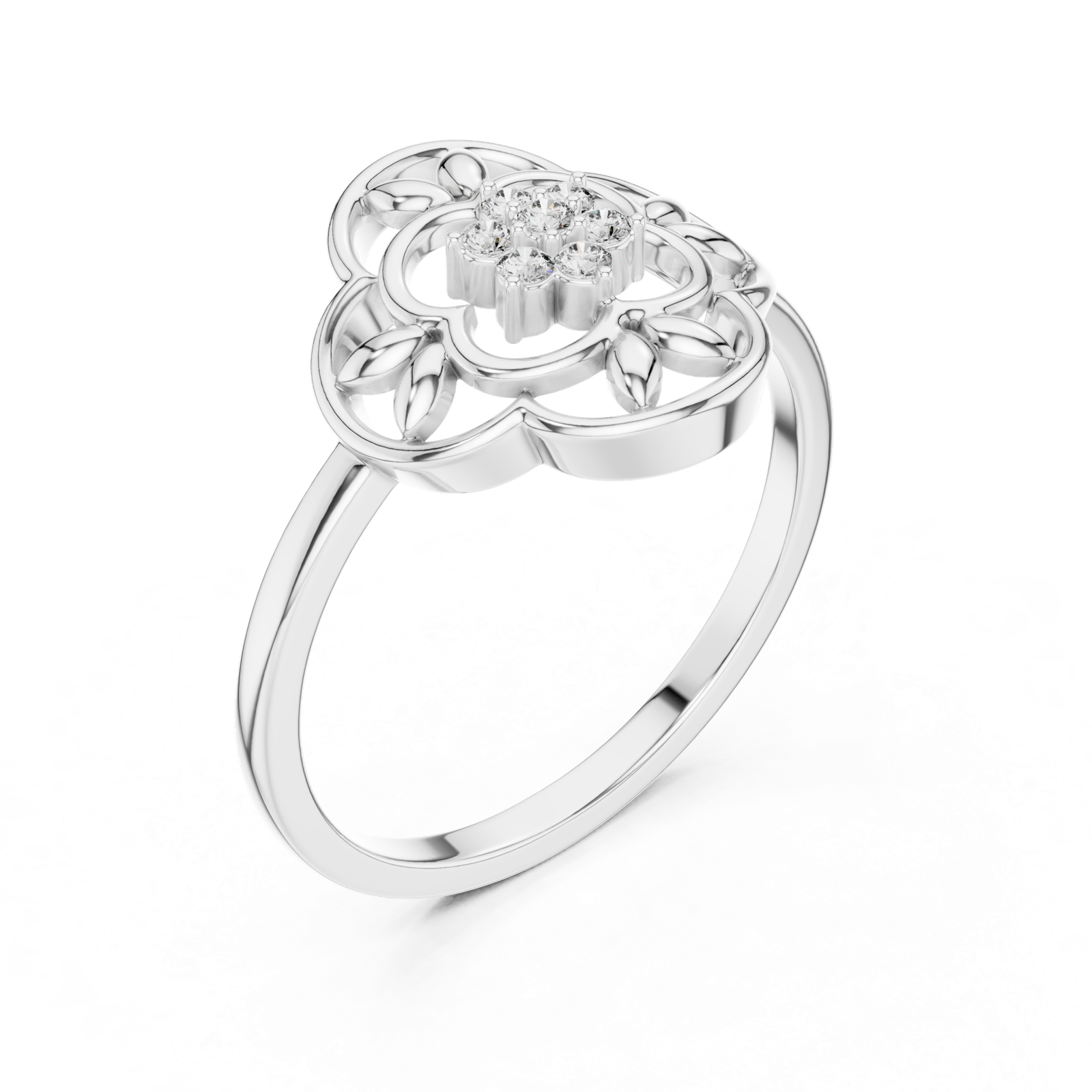 Gold Ring DR-6277, White Gold, view 2