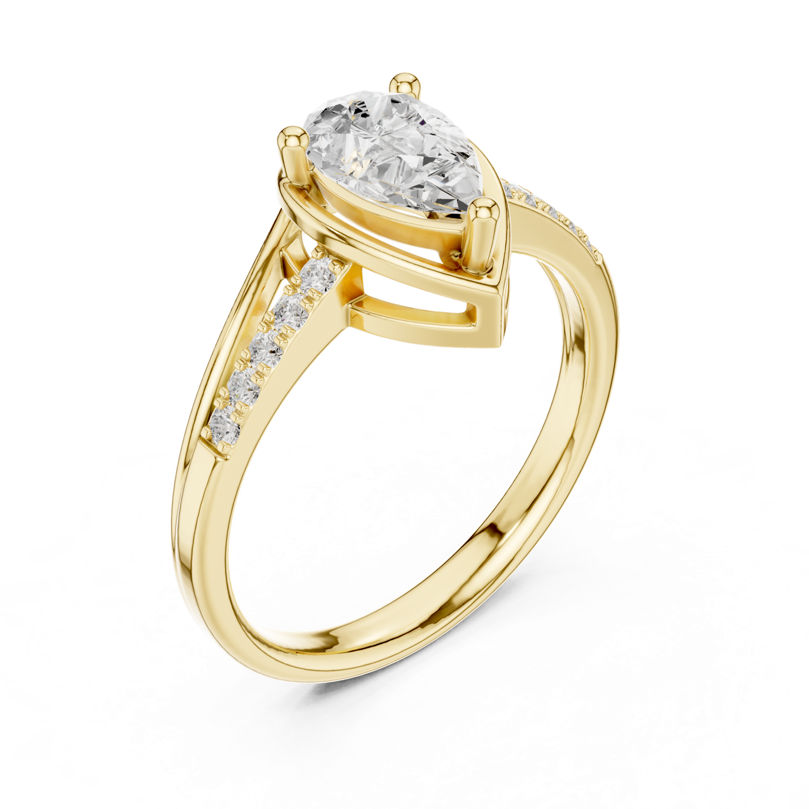 Gold Ring DDLR-517, Yellow Gold, view 2