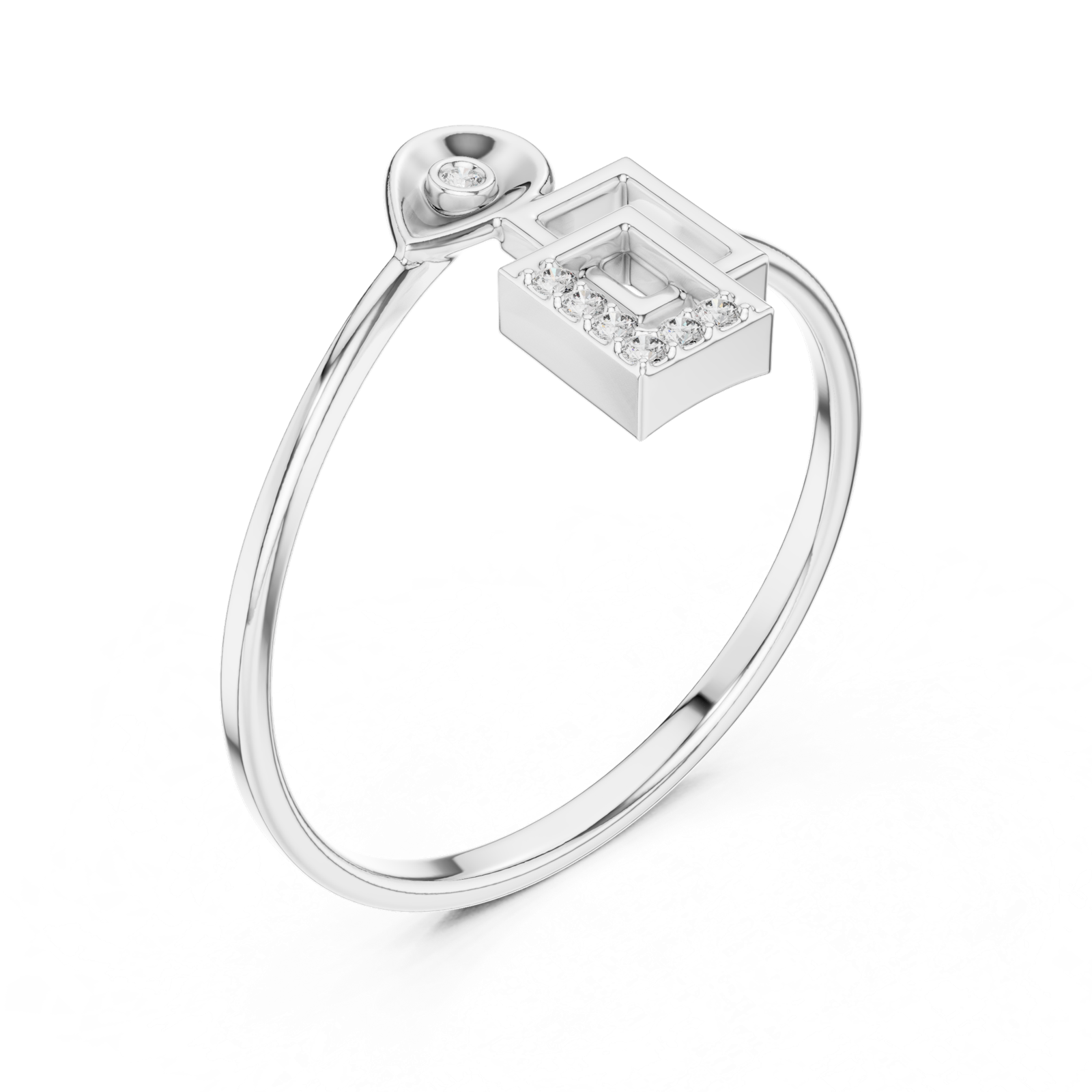 Gold Ring 1 (156), White Gold, view 2