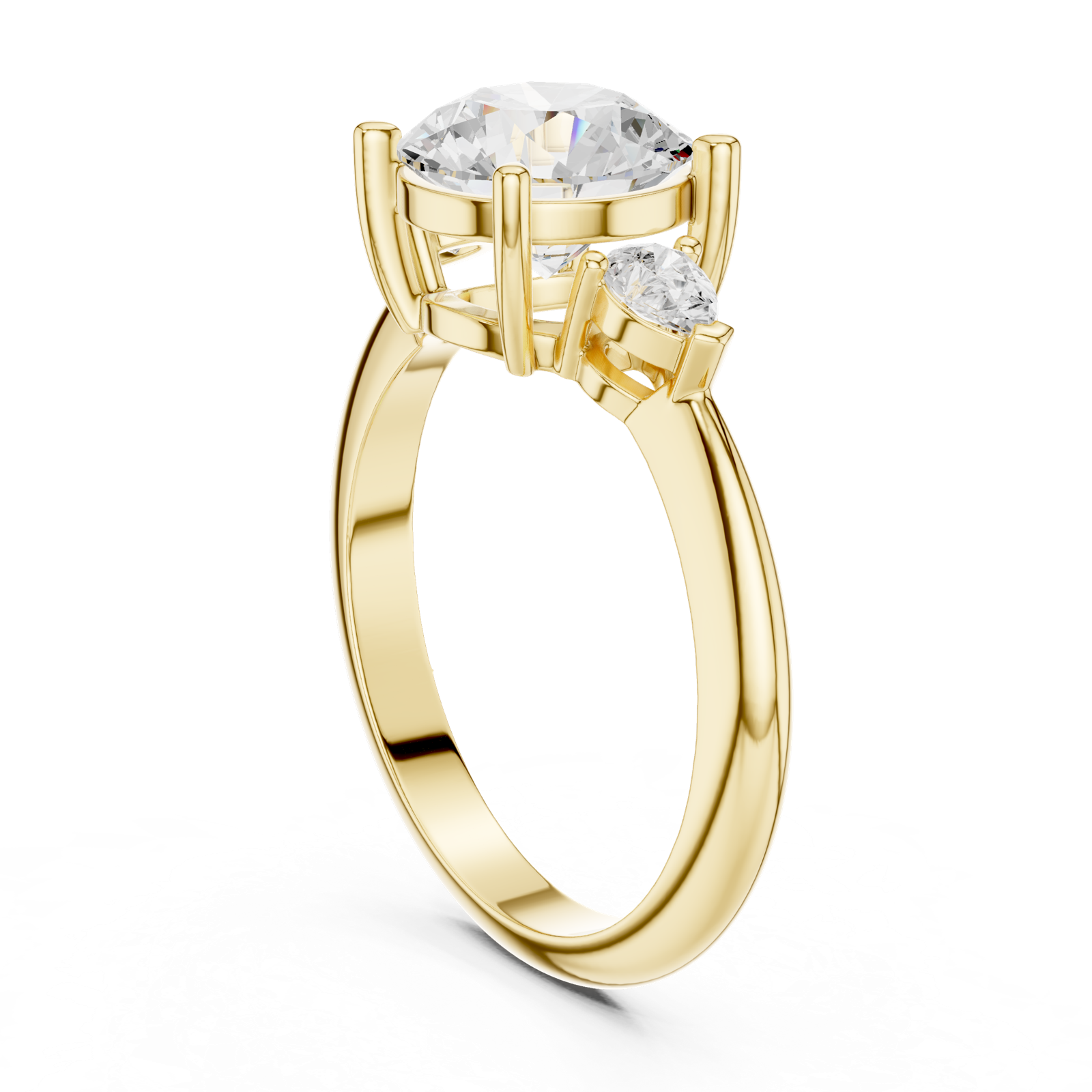 Gold Jewelry L35-66, Round center stone, Yellow Gold, view 1