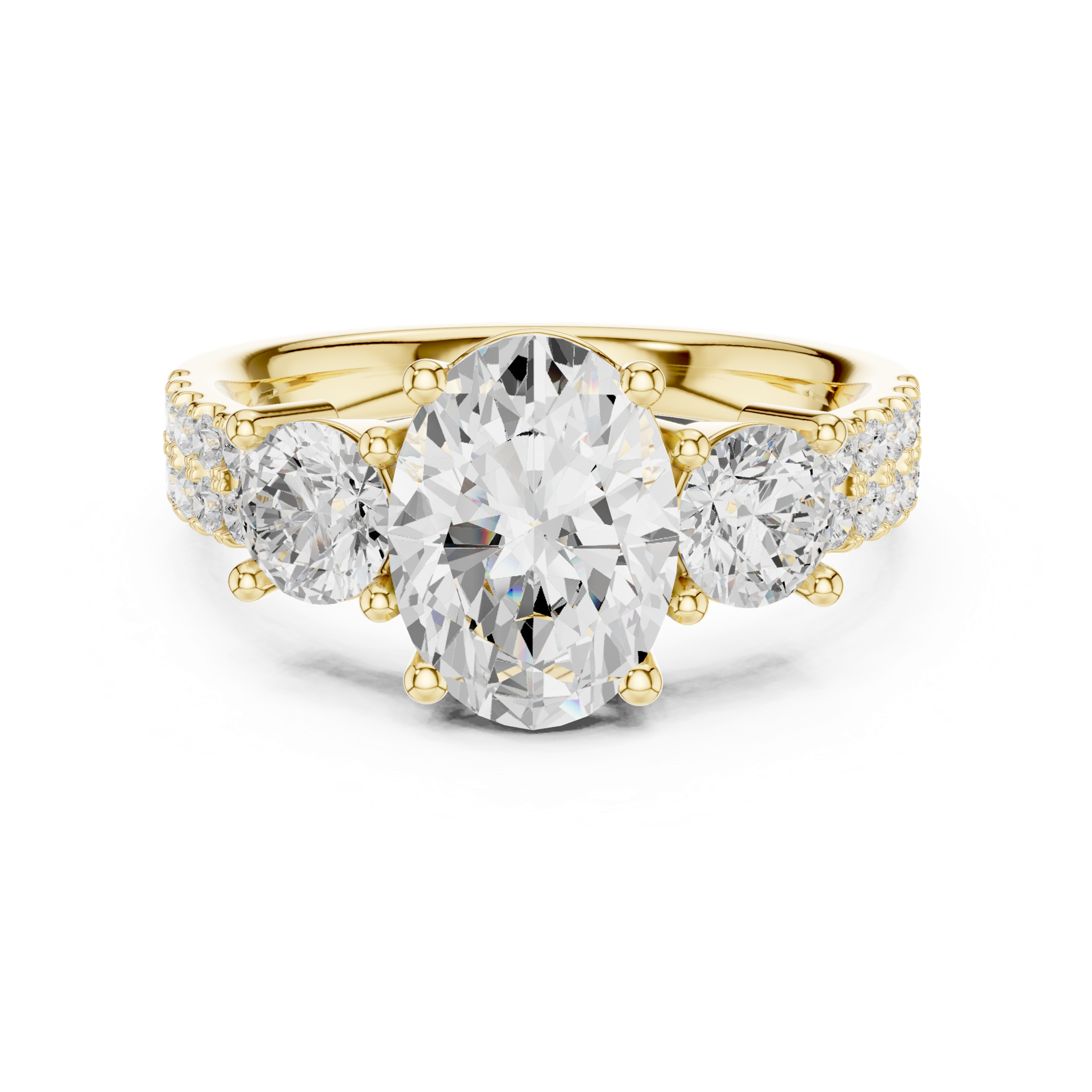 Gold Ring DDLR-718, Yellow Gold, view 4