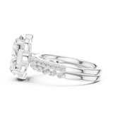Gold Ring DDLR-442, Oval center stone, White Gold, view 3
