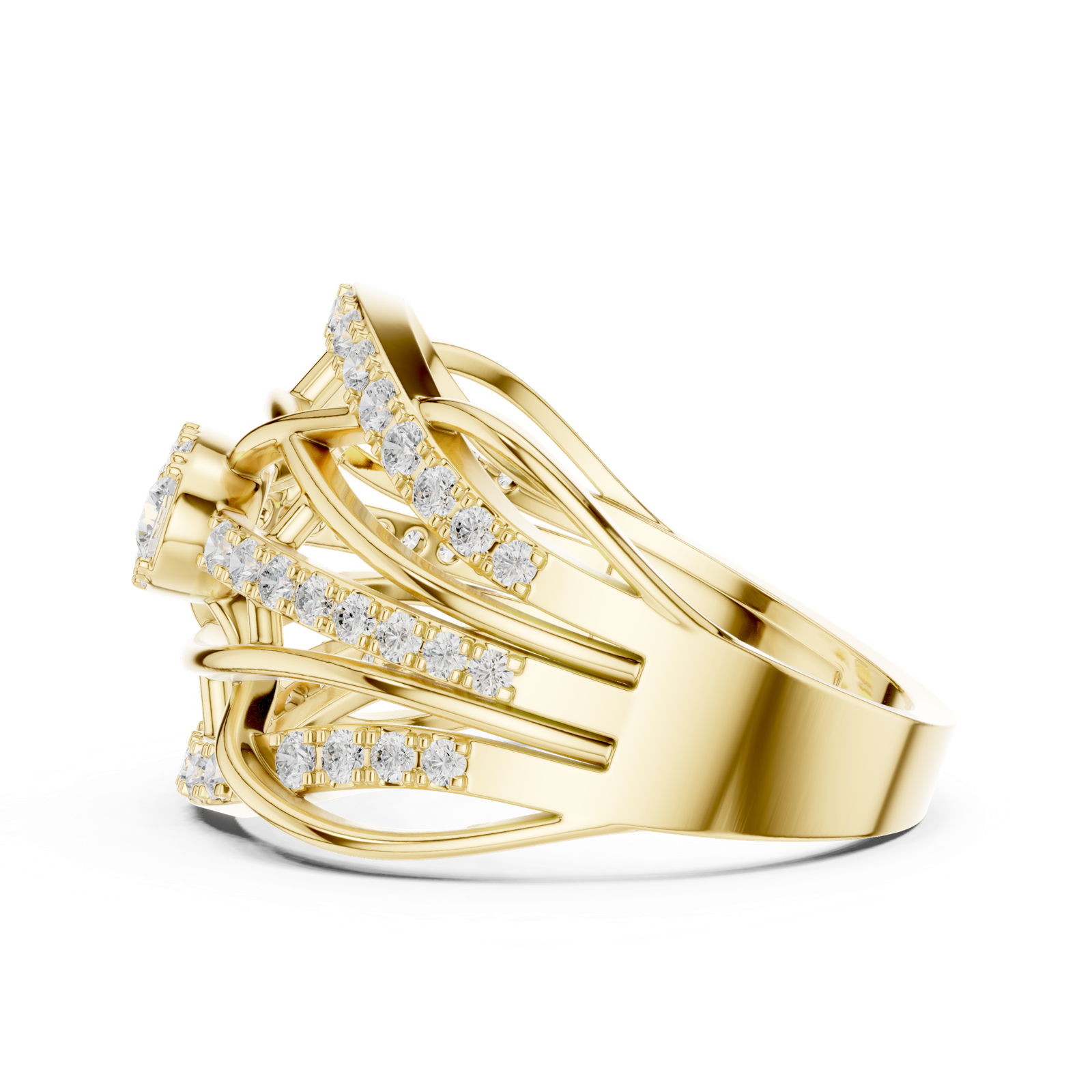 Gold Ring DDLR-769, Yellow Gold, view 3