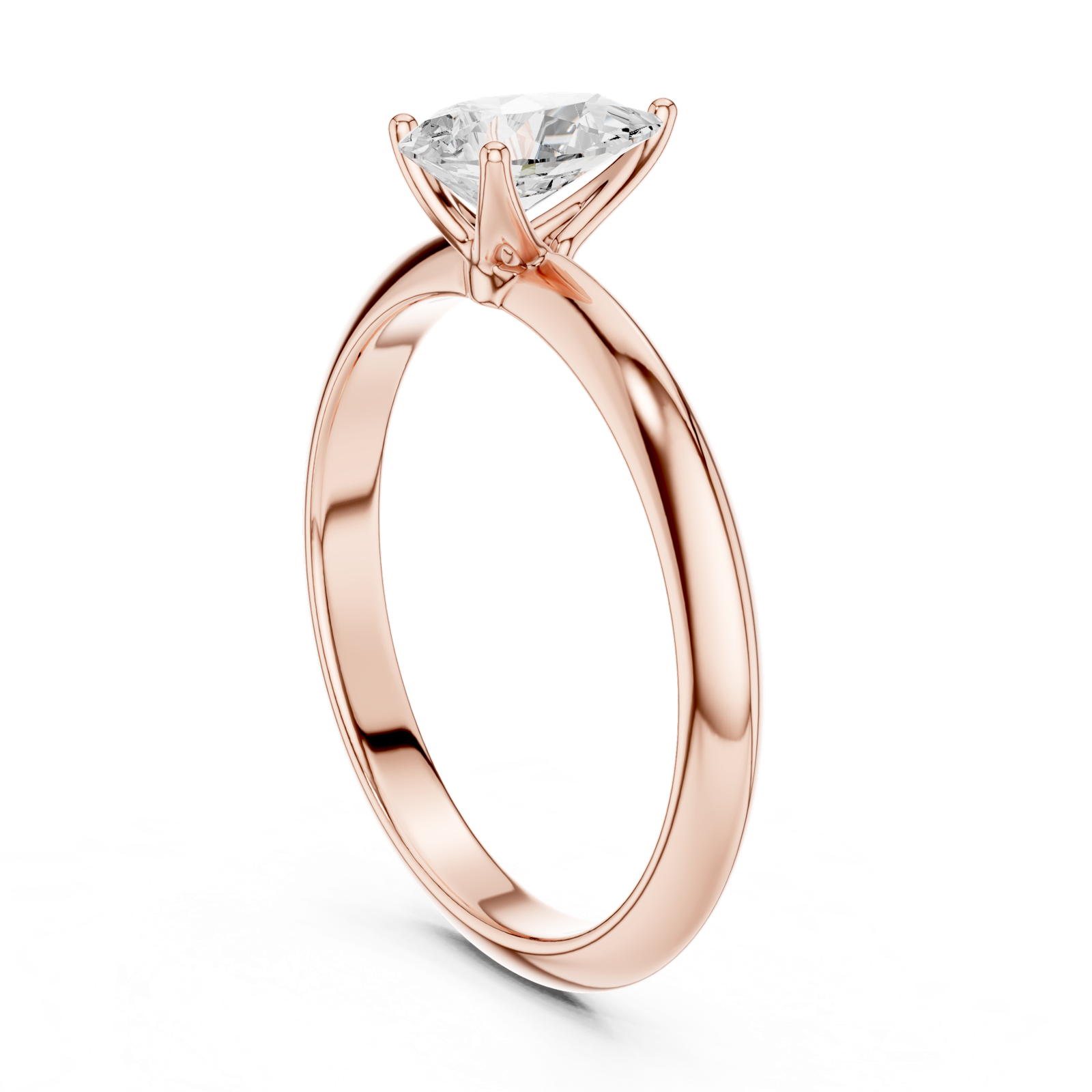 Gold Jewelry L36-6, Pear center stone, Rose Gold, view 1
