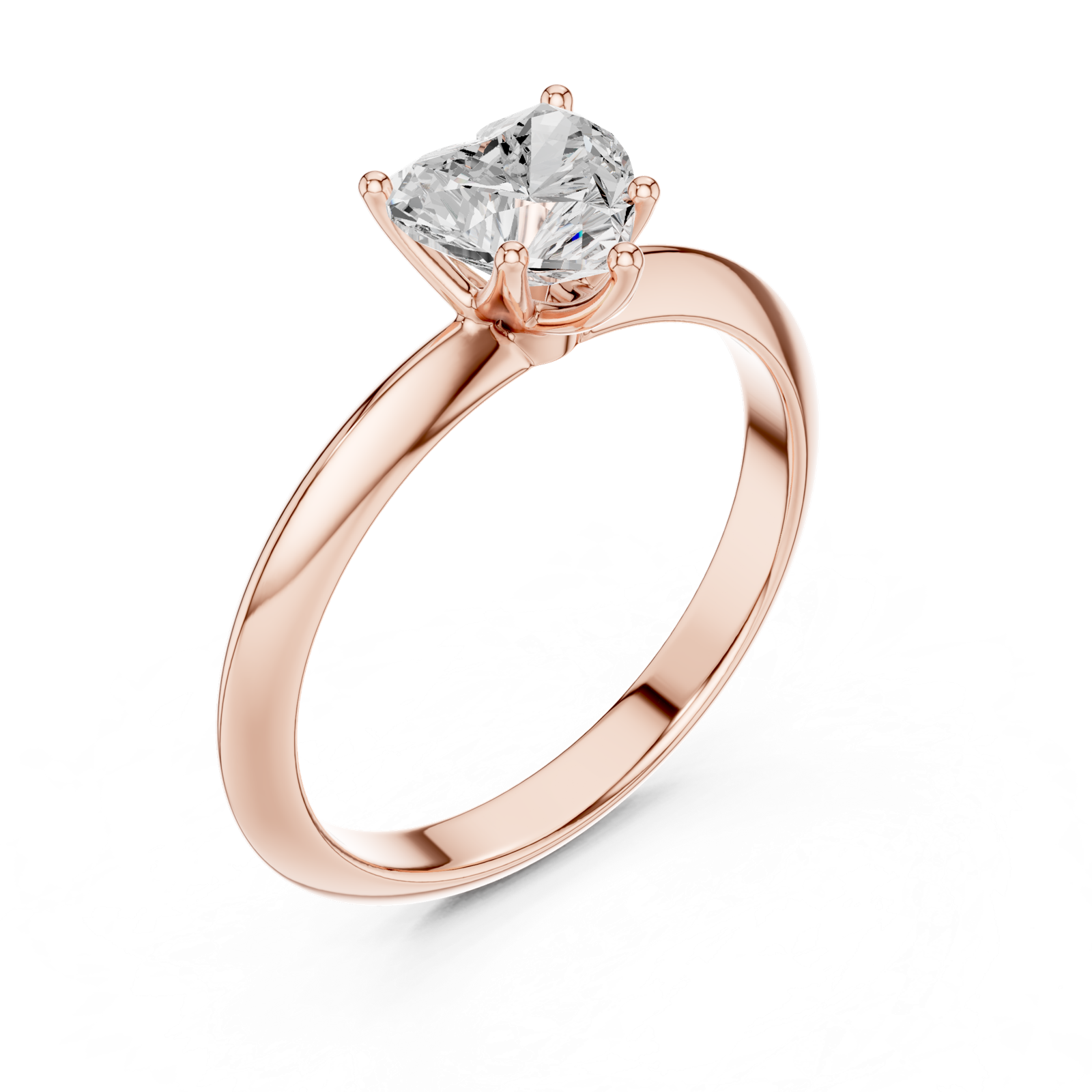 Gold Jewelry L36-6, Heart center stone, Rose Gold, view 2