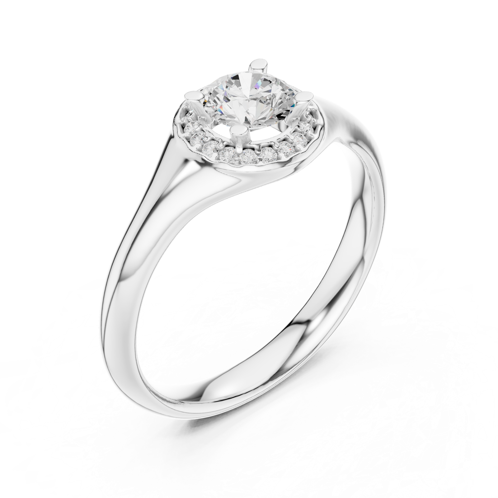 Gold Ring LR-0214, White Gold, view 2