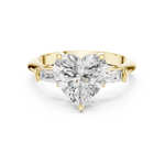 Gold Jewelry L35-67, Heart center stone, Yellow Gold, view 4