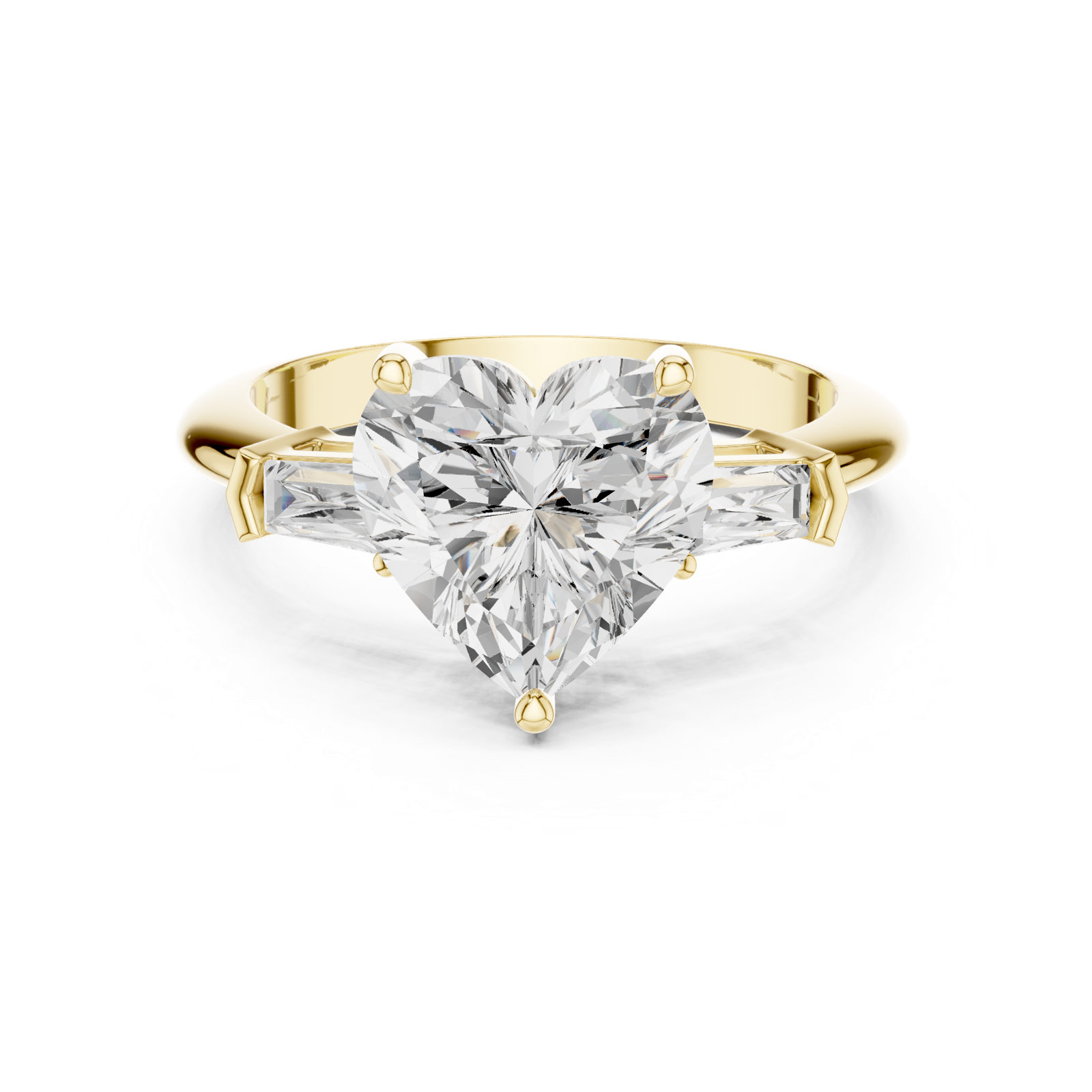 Gold Jewelry L35-67, Heart center stone, Yellow Gold, view 4
