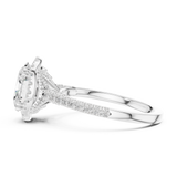 Gold Ring DDLR-255, Oval center stone, White Gold, view 3