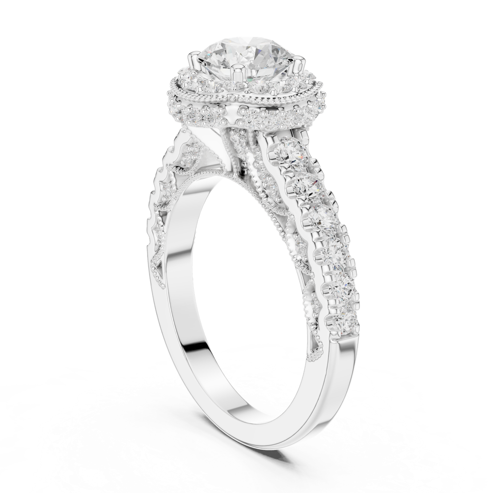 Gold Ring DDLR-778, White Gold, view 1