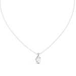 14K Solid Gold Lab Diamond Solitaire Pendant Necklace, White Gold, view 4
