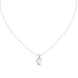 14K Solid Gold Lab Diamond Solitaire Pendant Necklace, White Gold, view 4