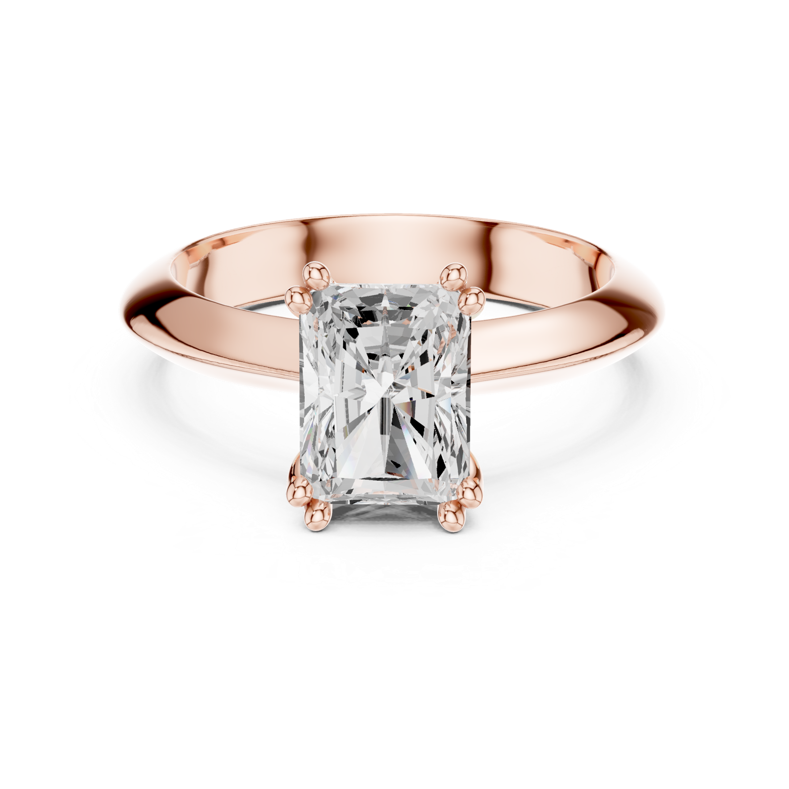 Gold Jewelry L36-8, Radiant center stone, Rose Gold, view 4