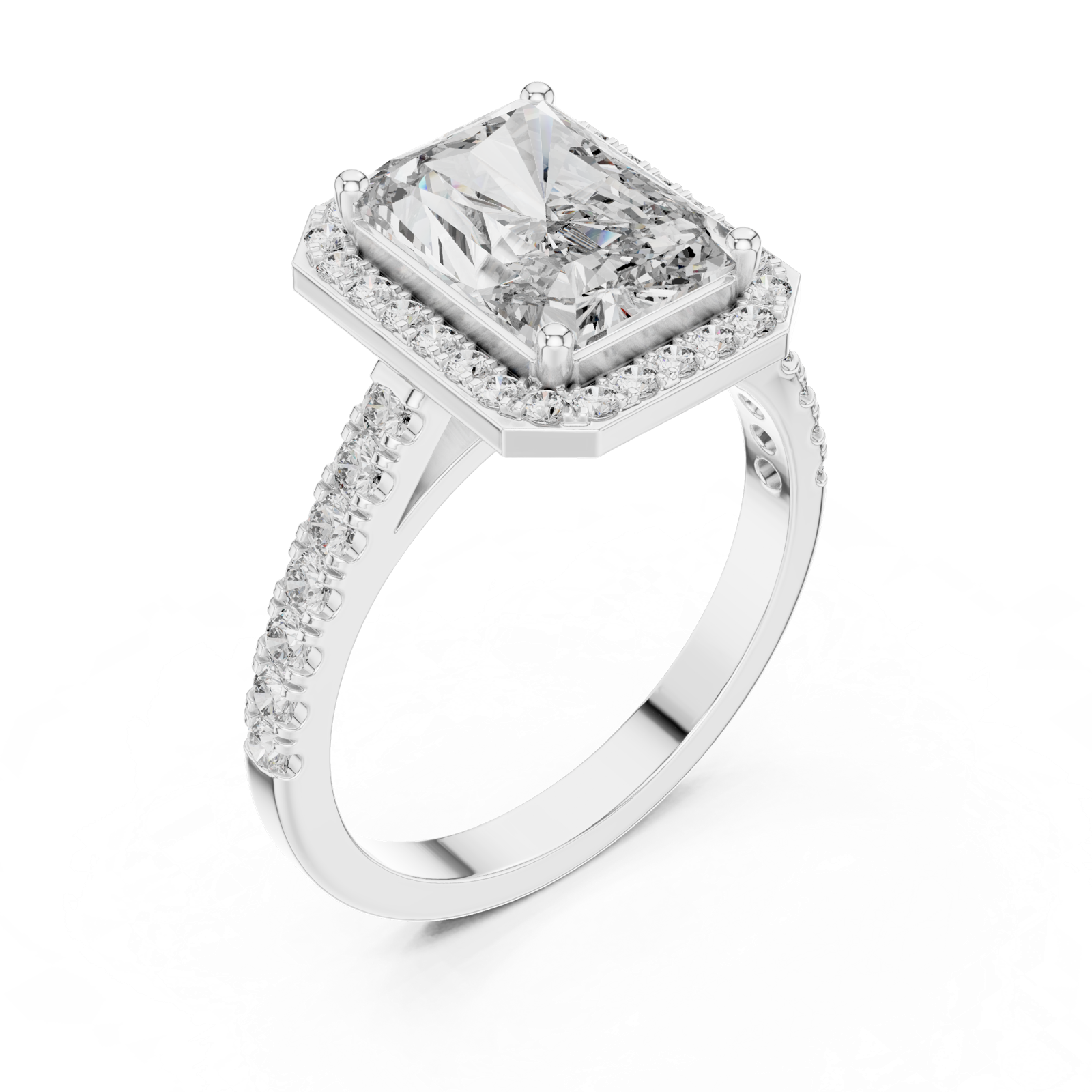 Gold Ring DDLR-202, White Gold, view 2