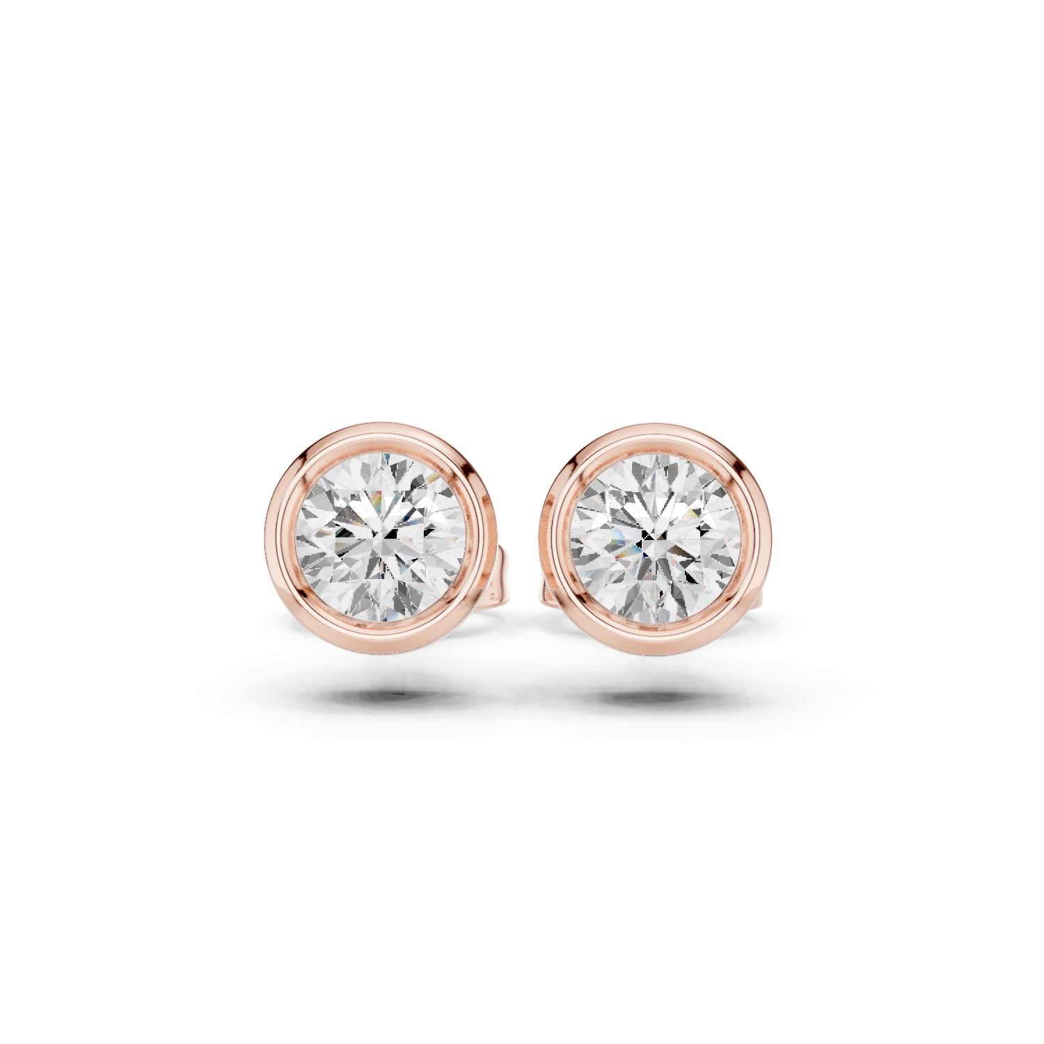 Gold Jewelry DDER-001, Round center stone, Rose Gold