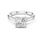 Gold Jewelry L36-18, Princess center stone, White Gold, view 4