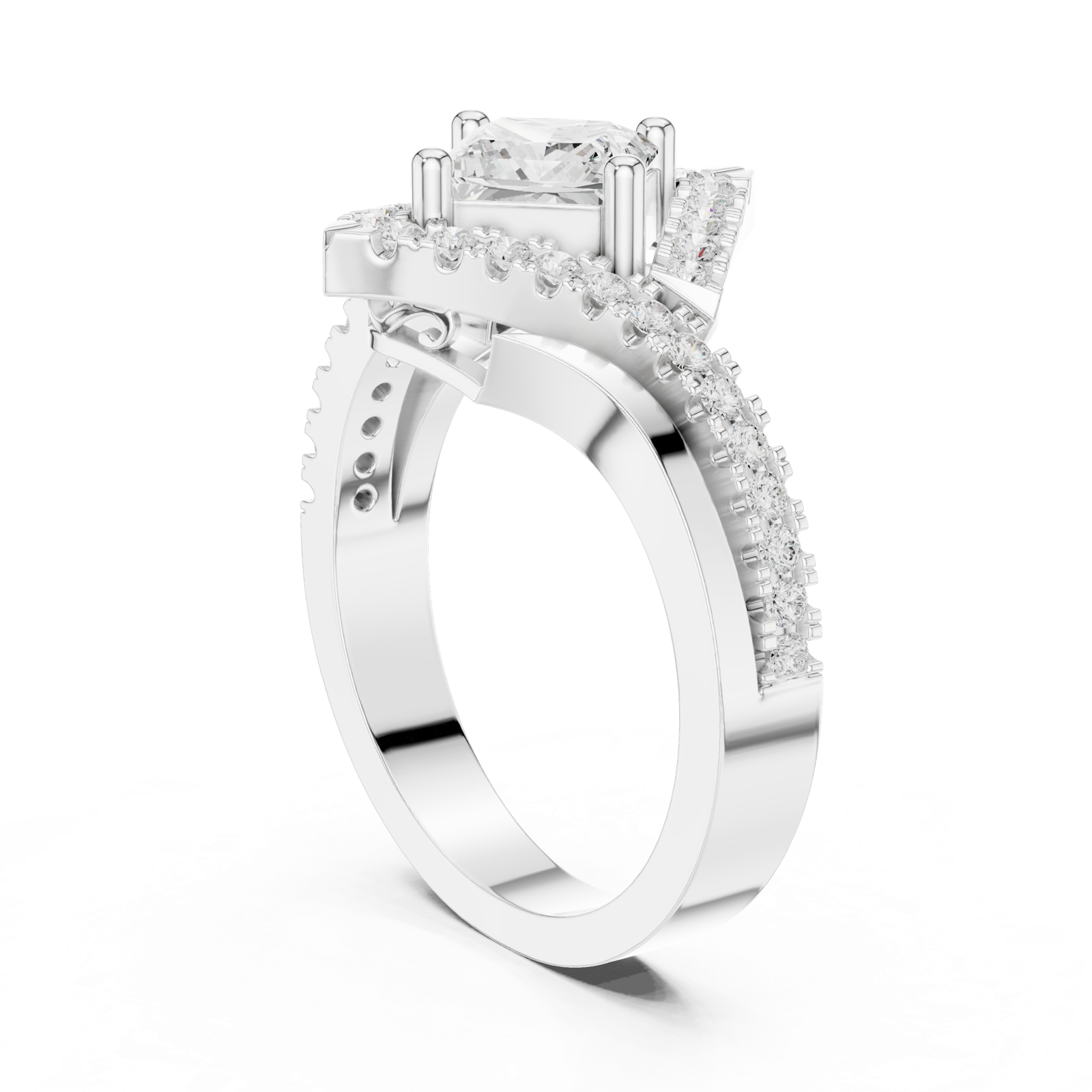 Gold Ring DDLR-321, White Gold, view 1