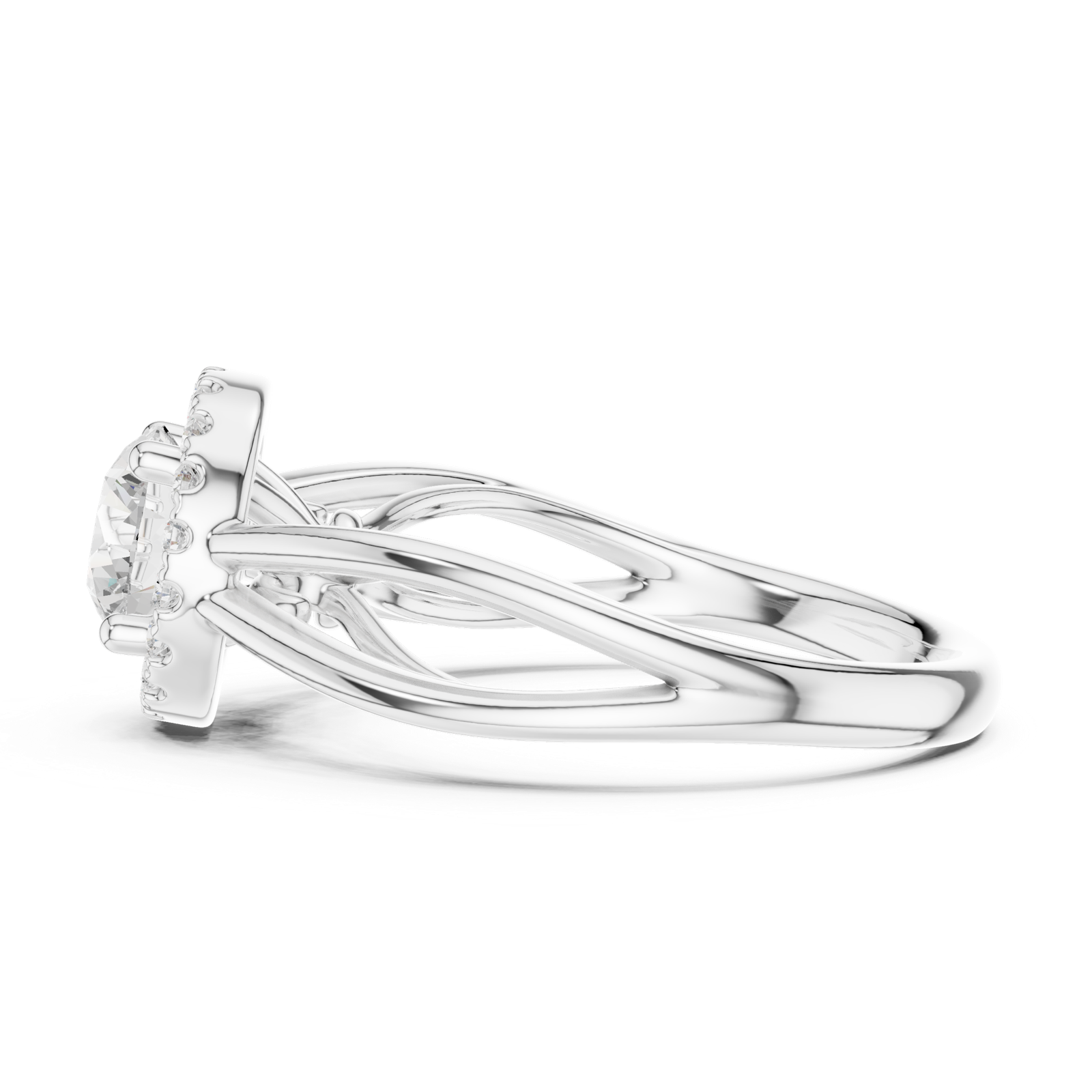 Gold Ring DDLR-637, White Gold, view 3