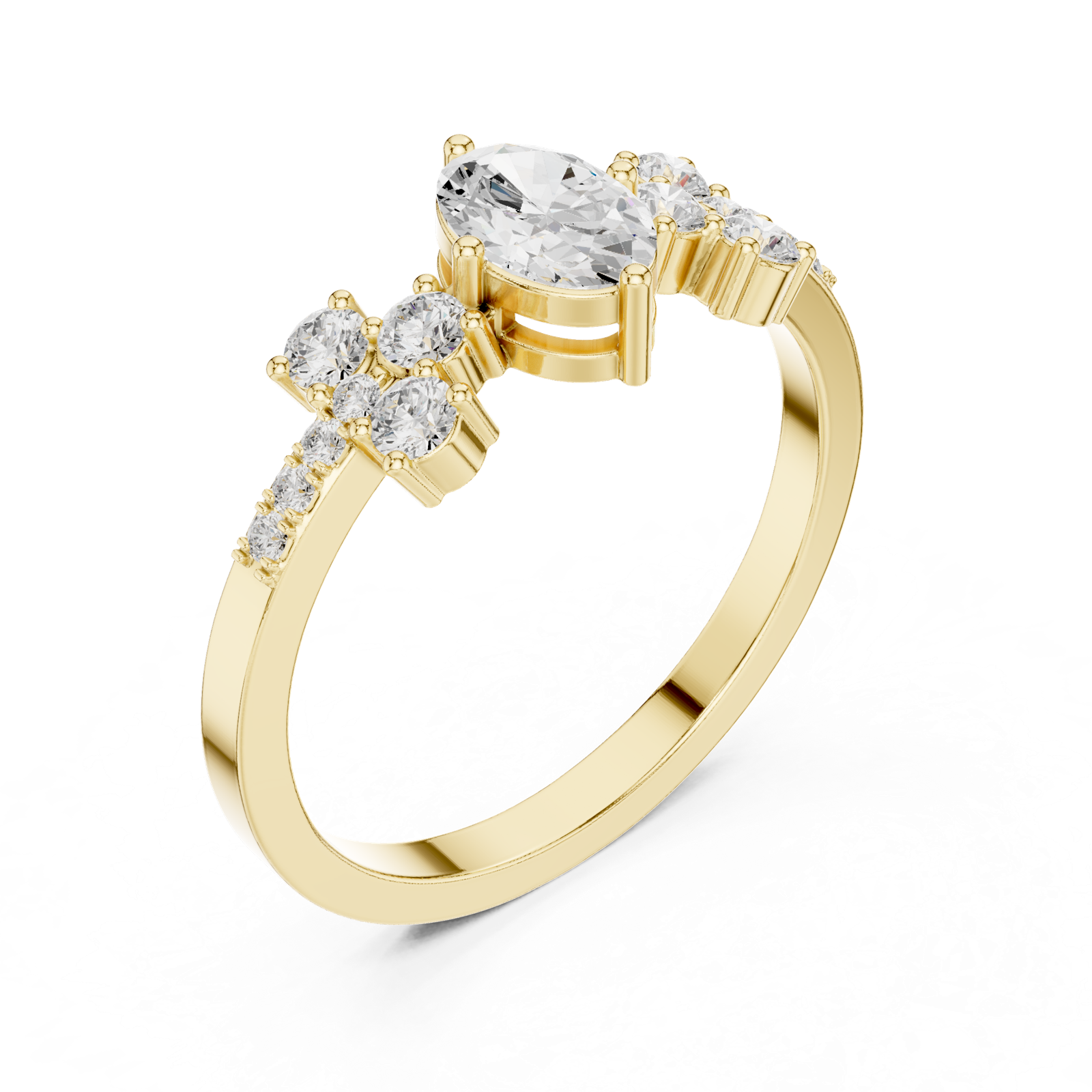 Gold Ring HLR-258, Yellow Gold, view 2