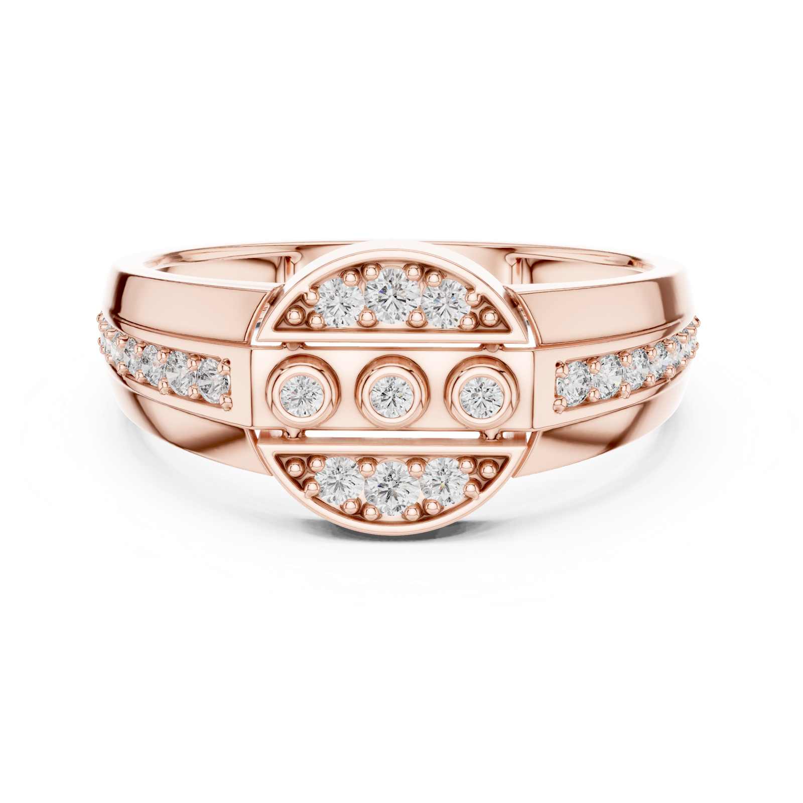 Gold Ring LR-01 (45), Rose Gold, view 4