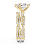 Gold Ring, Heart center stone, Yellow Gold, view 3