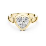 Gold Jewelry L36-3, Heart center stone, Yellow Gold, view 4