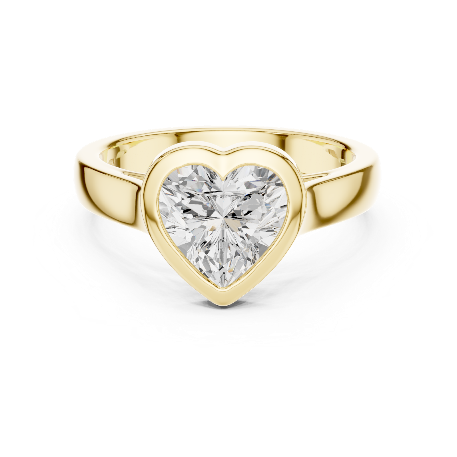 Gold Jewelry L36-3, Heart center stone, Yellow Gold, view 4
