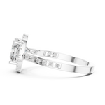Gold Ring, Cushion center stone, White Gold, view 3