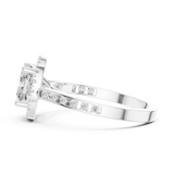 Gold Ring, Cushion center stone, White Gold, view 3