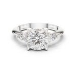 Gold Jewelry L35-66, Round center stone, White Gold