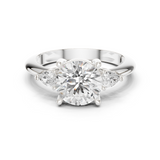 Gold Jewelry L35-66, Round center stone, White Gold