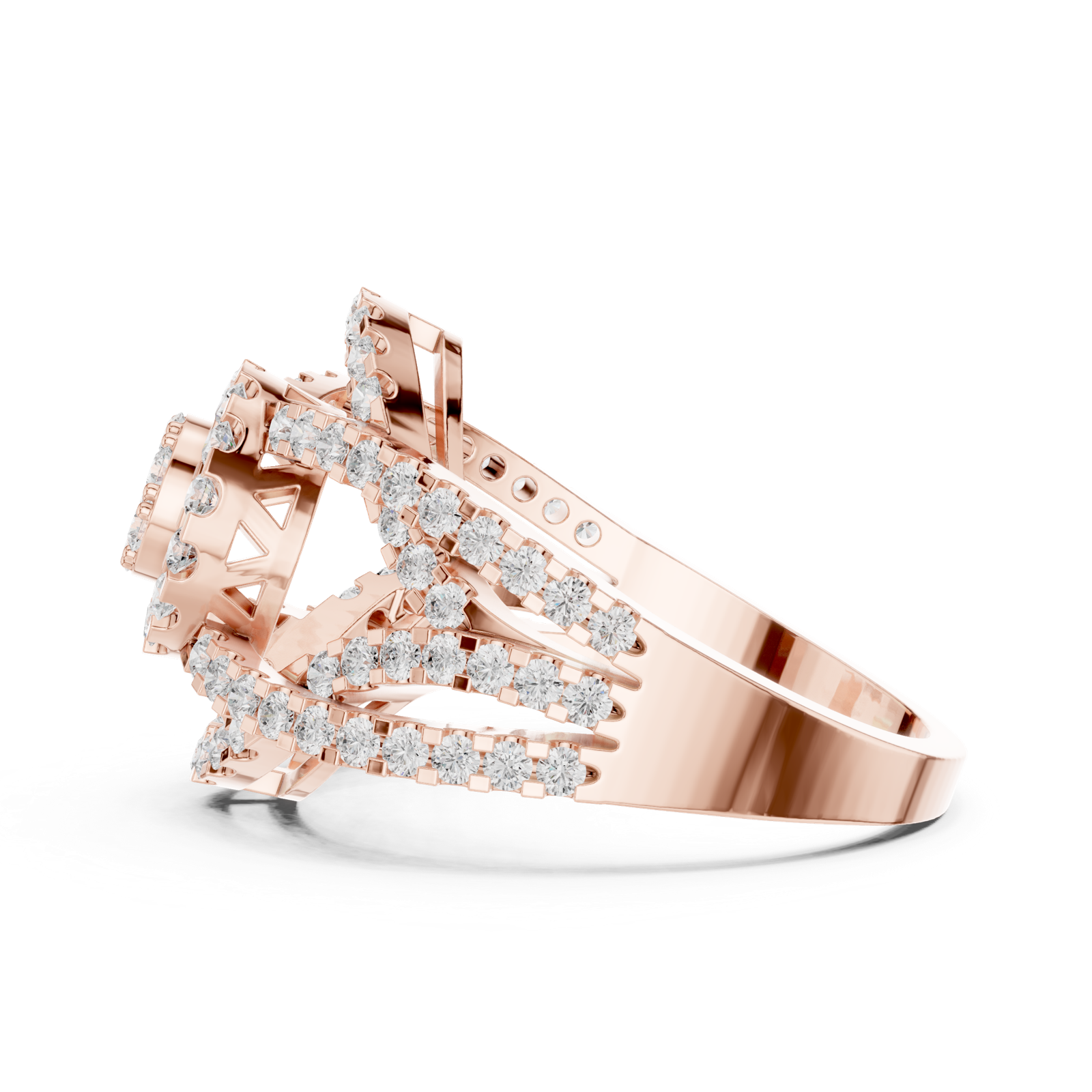 Gold Ring DDLR-458, Rose Gold, view 3