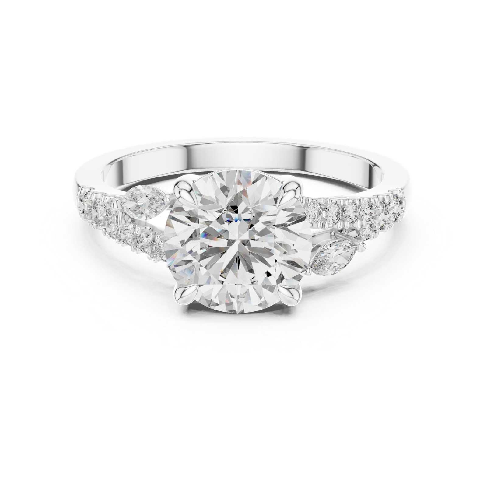 Gold Ring DDLR-015, White Gold, view 4