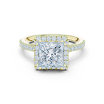 Gold Ring DDLR-255, Princess center stone, Yellow Gold