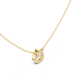 Gold Jewelry DDPO-007, Pear center stone, Yellow Gold, view 2