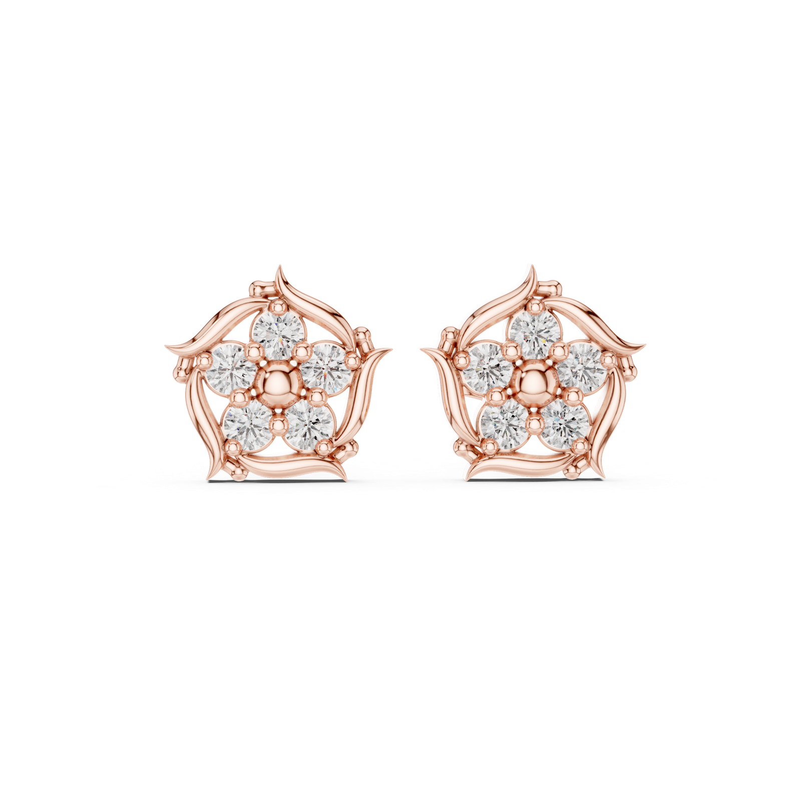 Gold Earrings 9-10028E, Rose Gold