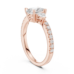 Gold Ring DDLR-037, Pear center stone, Rose Gold, view 1