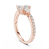 Gold Ring DDLR-037, Pear center stone, Rose Gold, view 1