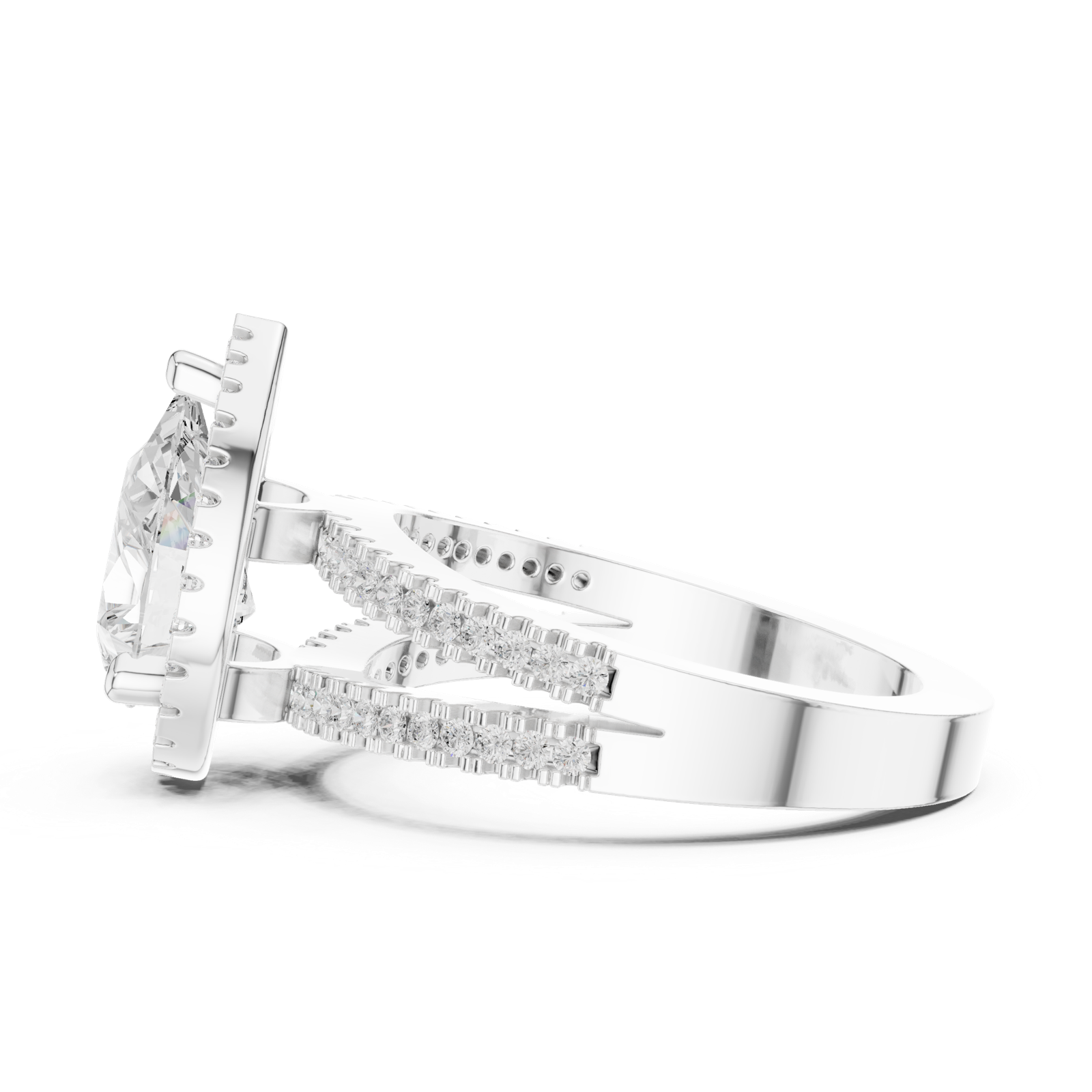 Gold Ring DDLR-350, White Gold, view 3