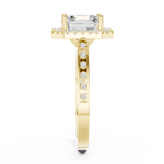 Gold Ring, Asscher center stone, Yellow Gold, view 3